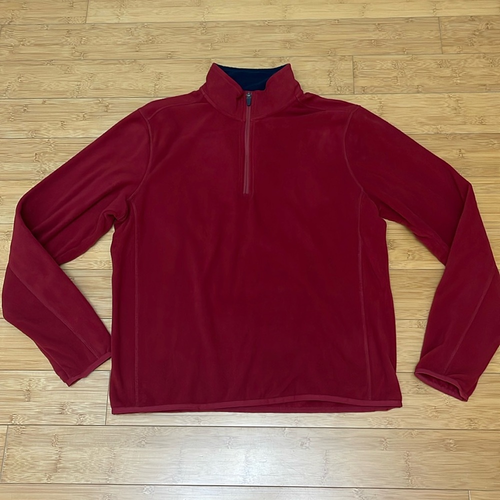 Lands' End Ladies' Wine 1/4 Zip Fleece Pullover Jacket Sz M